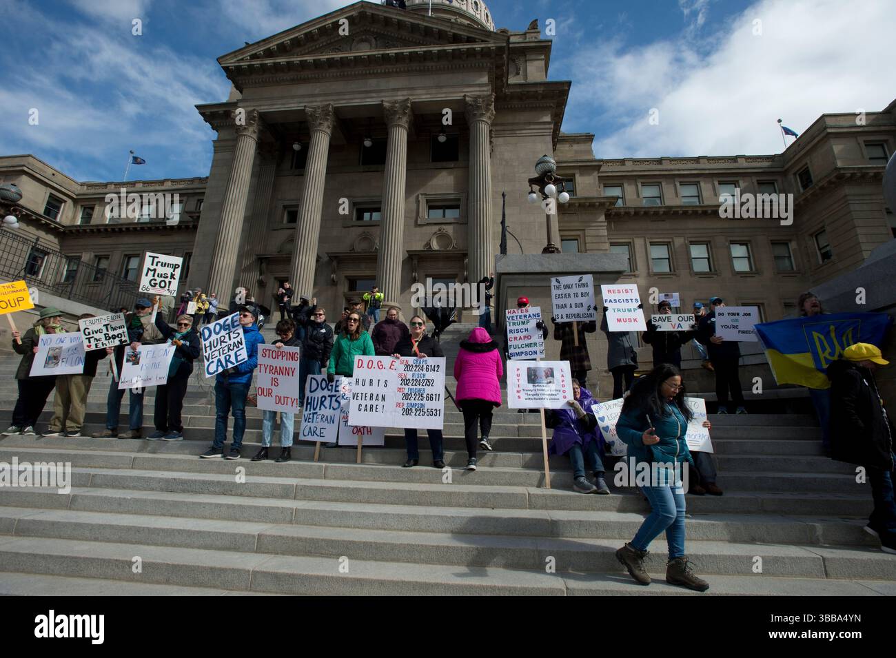 Rassemblement anti-Trump à Boise Idaho le 17 mars 2025 Banque D'Images