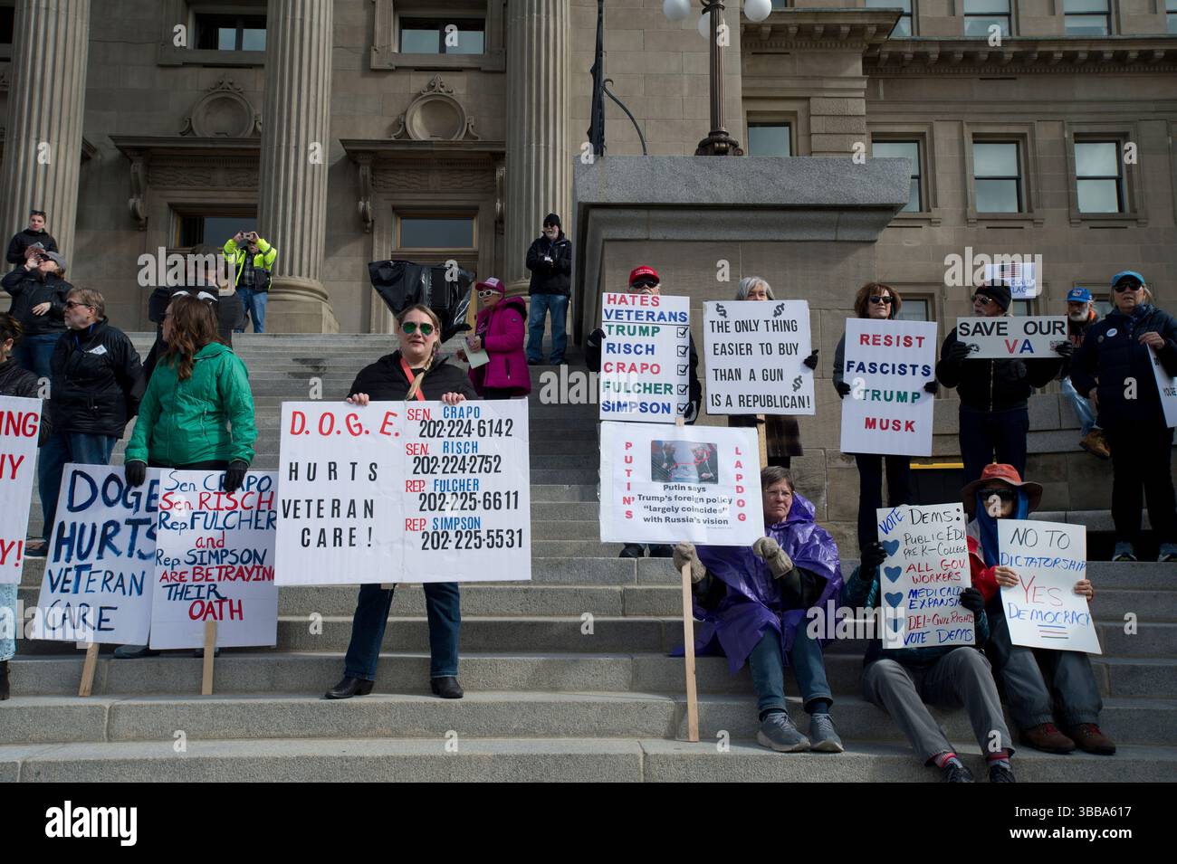 Rassemblement anti-Trump à Boise Idaho le 9 mars 2025 Banque D'Images
