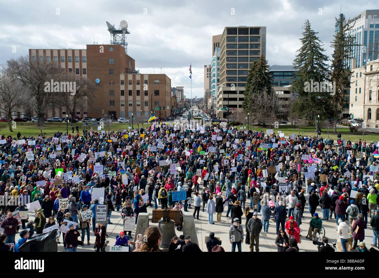 Rassemblement anti-Trump à Boise Idaho le 9 mars 2025 Banque D'Images