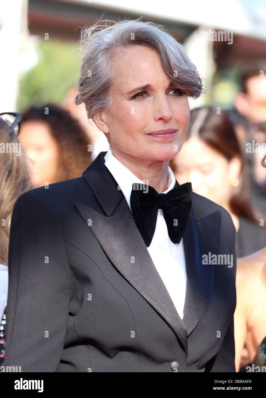 Andie McDowellassiste au tapis rouge « Mission impossible - The final Reckoning » au 78e Festival de Cannes au Palais des Festivals le 14 mai 2025 à Cannes, France. Photo : DGP/imageSPACE /MediaPunch Banque D'Images
