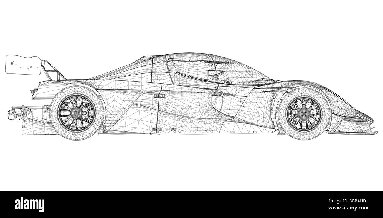 Dessin technique moteur voiture Banque d'images noir et blanc - Alamy