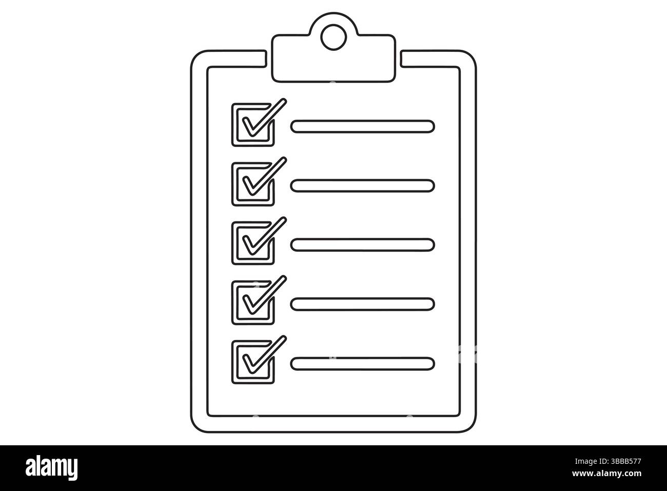 Continue l'illustration de dessin au trait d'une illustration vectorielle d'icône de presse-papiers de liste de contrôle Illustration de Vecteur