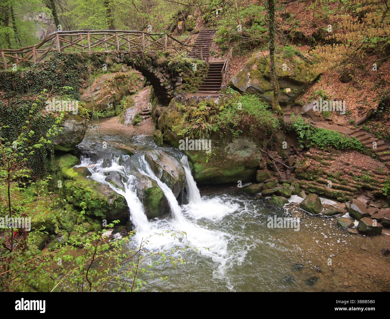 Cascade de Schiessentümpel / Schéissendëmpel (Mullerthal, Grand-Duché de Luxembourg) Banque D'Images