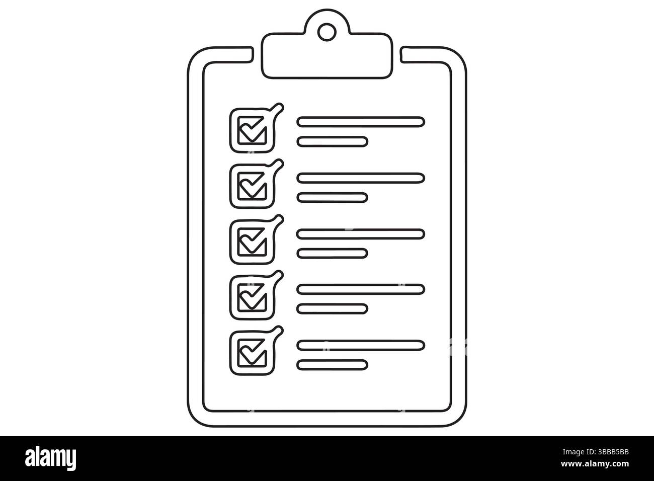 Continue l'illustration de dessin au trait d'une illustration vectorielle d'icône de presse-papiers de liste de contrôle Illustration de Vecteur
