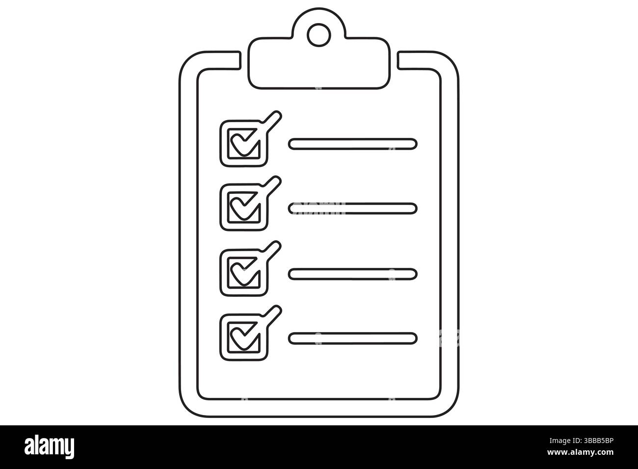 Continue l'illustration de dessin au trait d'une illustration vectorielle d'icône de presse-papiers de liste de contrôle Illustration de Vecteur