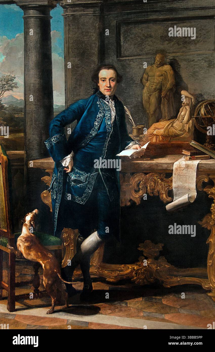 Charles Joseph Crowle, 1738-1811, par, Pompeo Batoni, Italie, Italien, Charles Joseph Crowle (1738-1811) était un avocat et homme politique britannique, connu pour son portrait peint par Pompeo Batoni et son temps sur le Grand Tour. Il a été député de Richmond, Yorkshire et Harristown à la Chambre des communes irlandaise. Banque D'Images