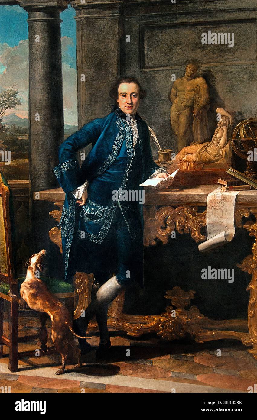 Charles Joseph Crowle, 1738-1811, par, Pompeo Batoni, Italie, Italien, Charles Joseph Crowle (1738-1811) était un avocat et homme politique britannique, connu pour son portrait peint par Pompeo Batoni et son temps sur le Grand Tour. Il a été député de Richmond, Yorkshire et Harristown à la Chambre des communes irlandaise. Banque D'Images