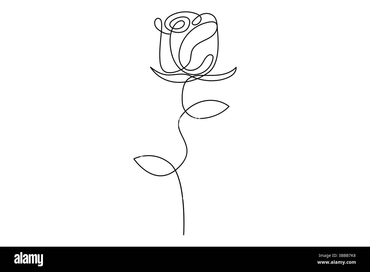 Fleur de rose continue dessin d'une ligne de fleur de rose isolé illustration vectorielle de contour design minimaliste Illustration de Vecteur