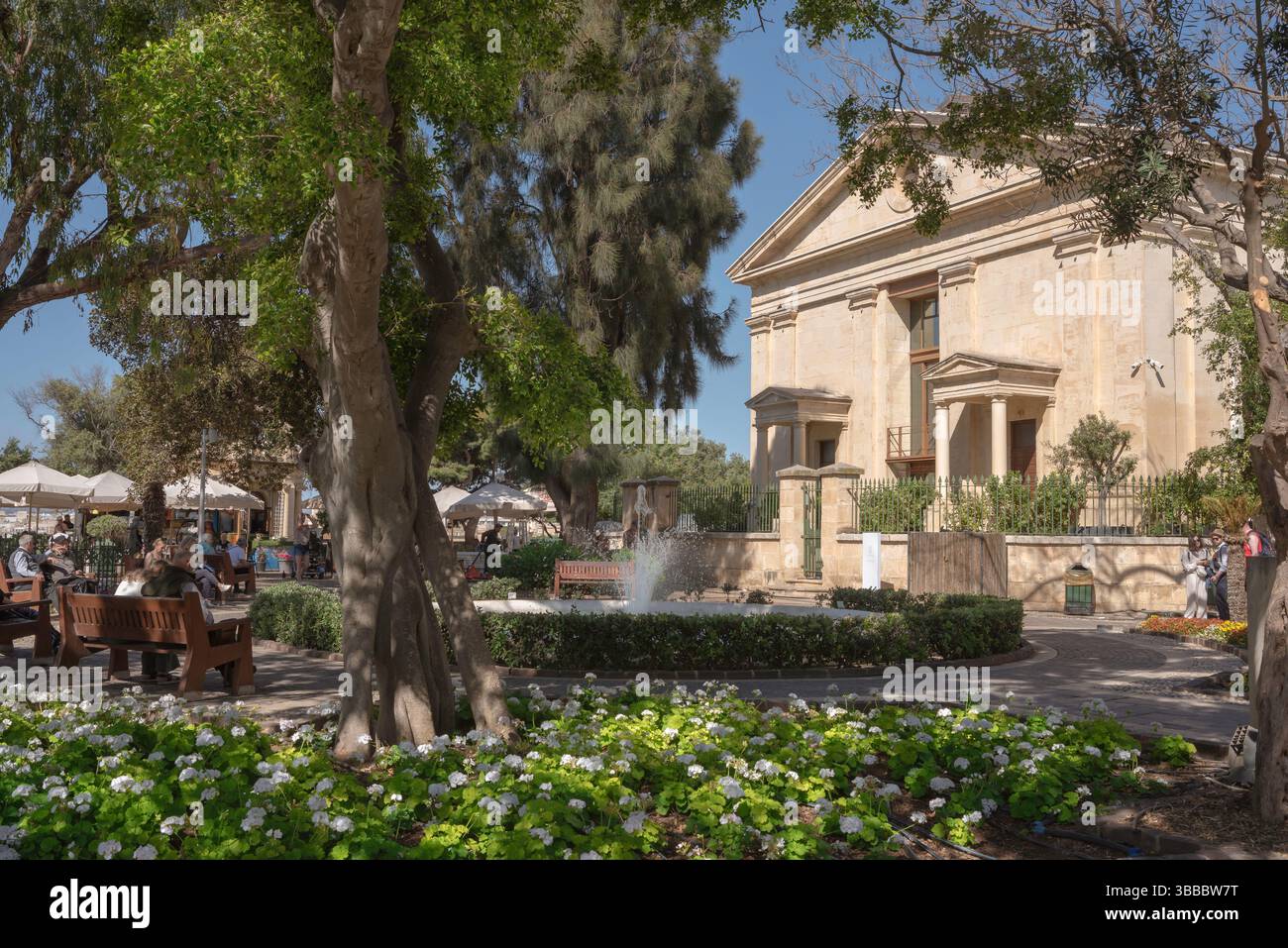 Jardins de Barrakka Valletta, détail des jardins de Barrakka supérieur situé au-dessus du front de mer de la Valette, Malte. Banque D'Images