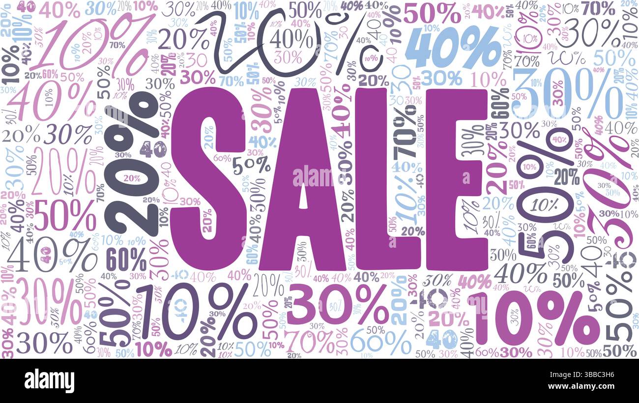 Le mot de vente Cloud isolé sur un fond blanc. Illustration de Vecteur