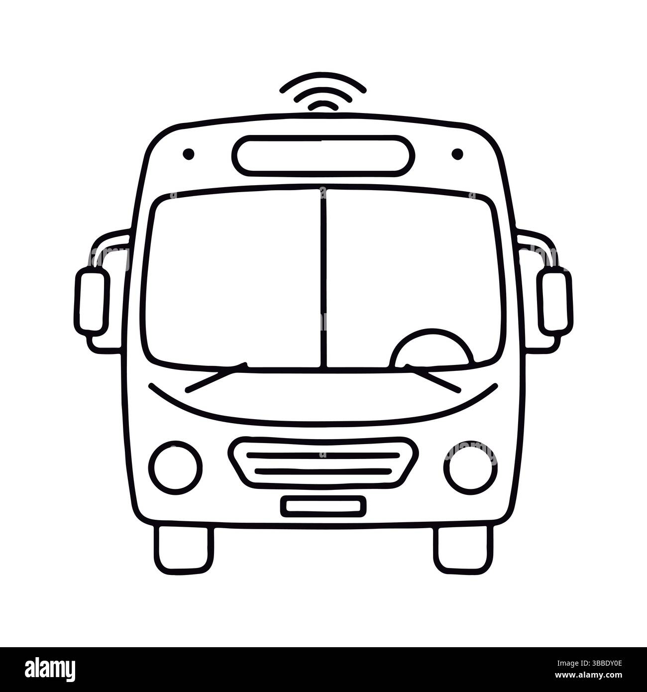Bus avec symbole de signal Wi-Fi. Smart bus avec connexion sans fil. Illustration de Vecteur