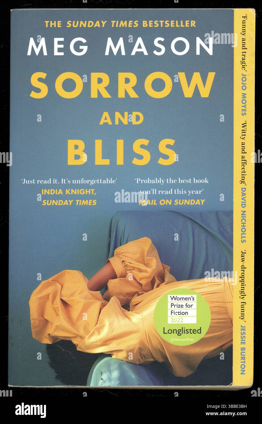 Utilisé Livre de poche, couverture 'Sorrow and Bliss' par l'auteur et journaliste néo-zélandais - Meg Mason, situé à Londres, Royaume-Uni Banque D'Images