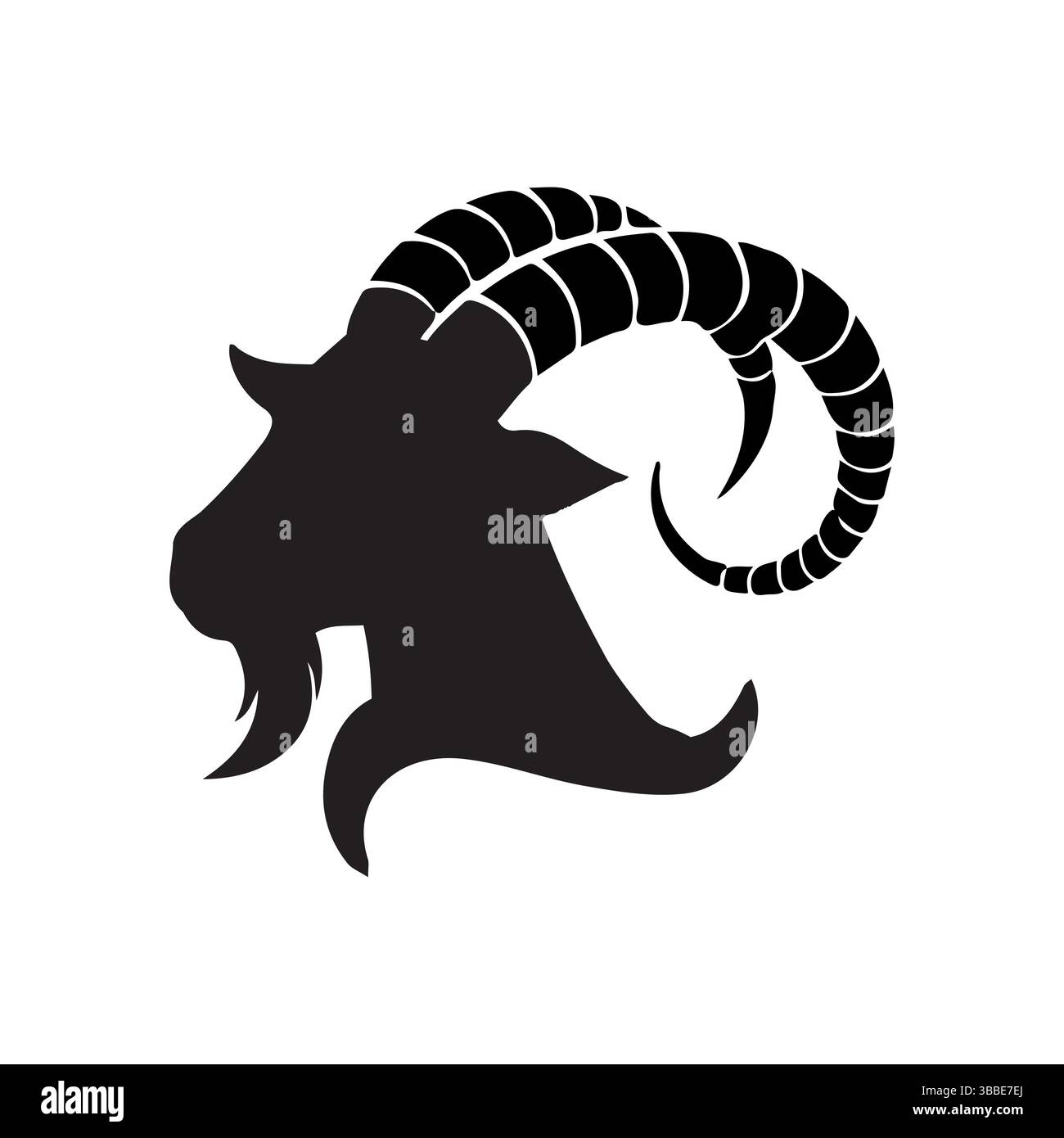 Vecteur silhouette de tête de chèvre – conception Clipart de profil d'animal à cornes Illustration de Vecteur