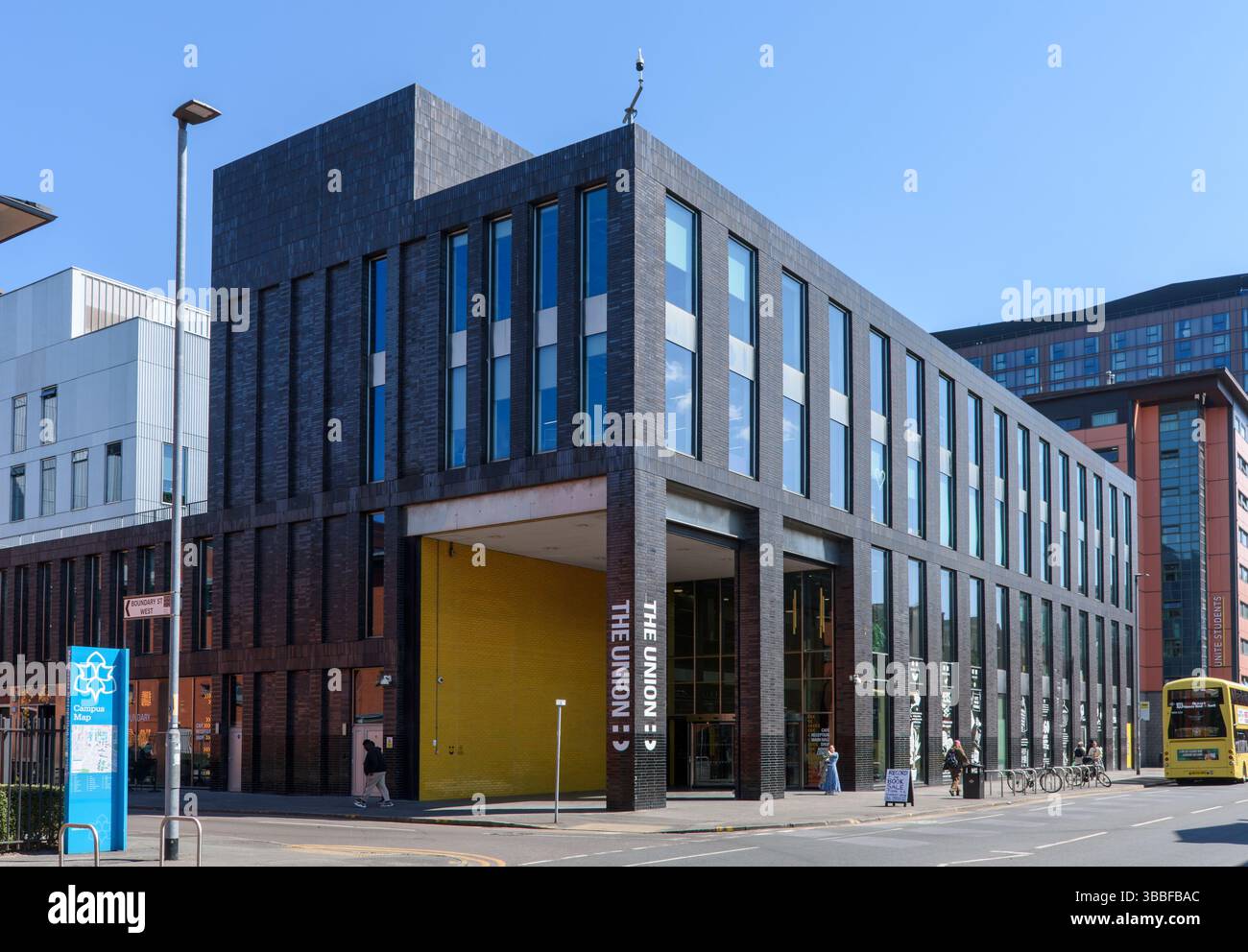La Manchester Metropolitan University Students' Union Building (Feilden Clegg Bradley 2015), Supérieur Cambridge Street, Manchester, Angleterre, RU Banque D'Images