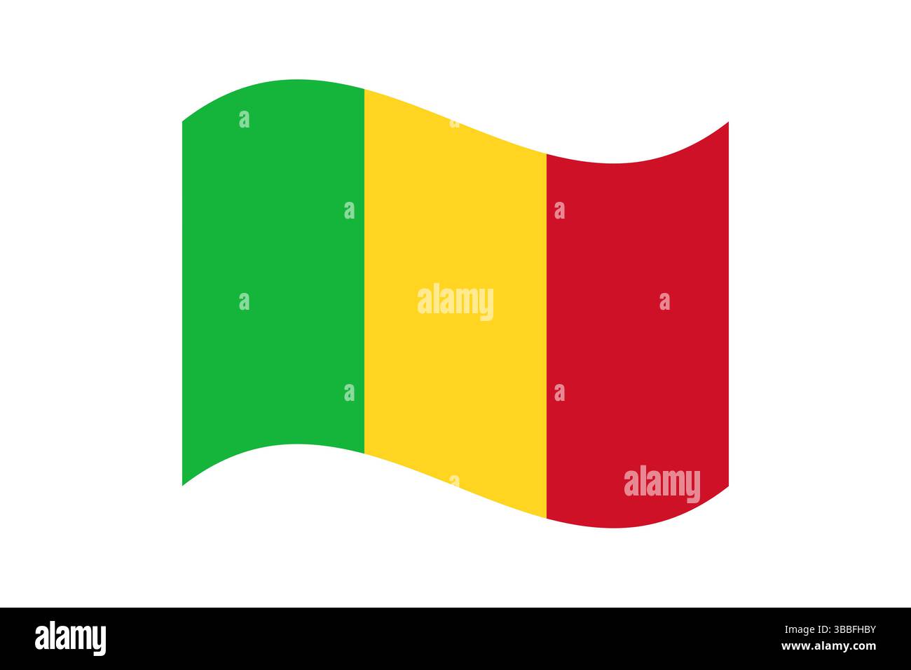 Drapeau du Mali. Illustration vectorielle numérique drapeau ondulé Mali. Drapeau flottant. Illustration de Vecteur