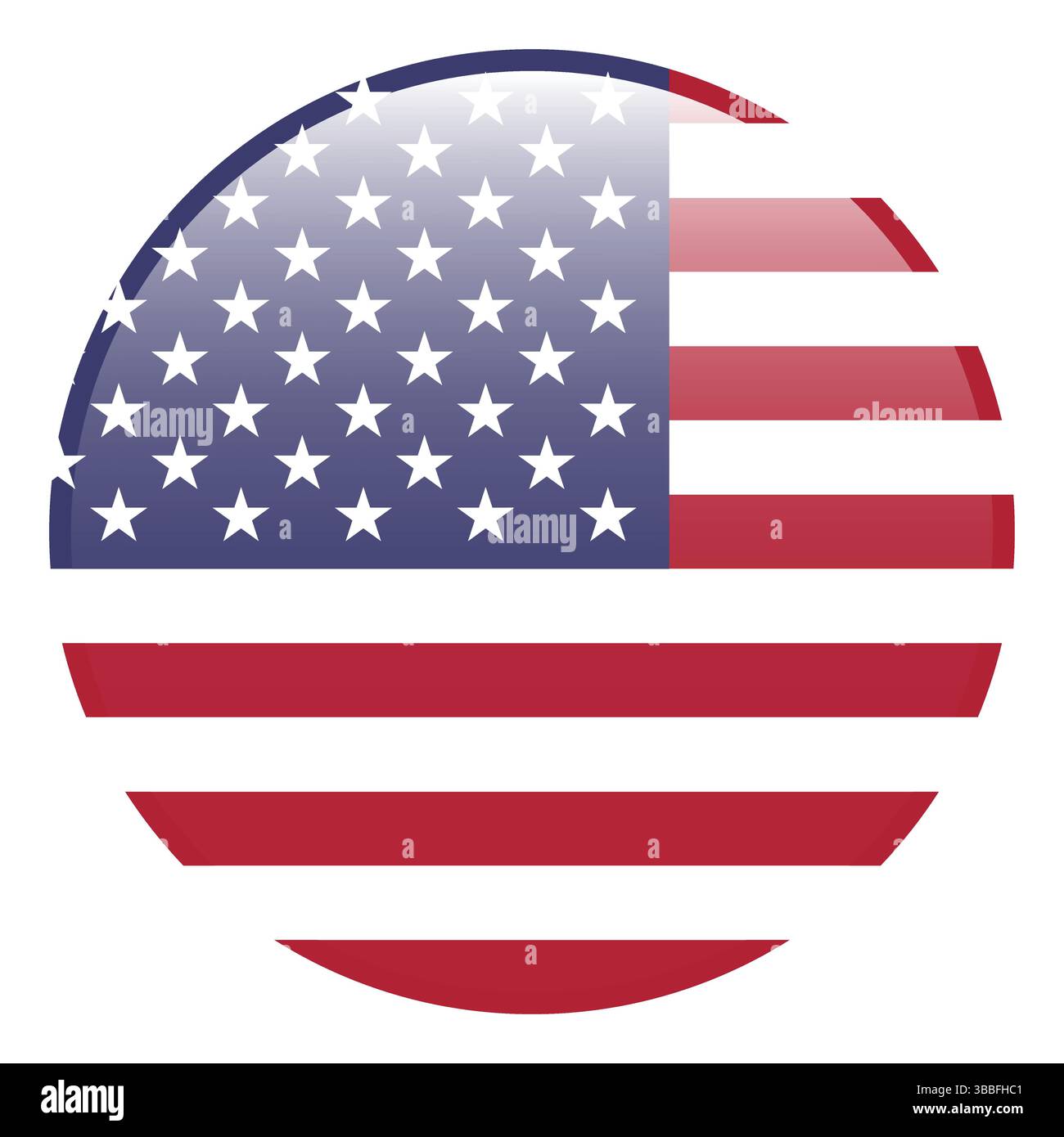 Drapeau des États-Unis d'Amérique. Drapeau rond AMÉRICAIN. États-Unis d'Amérique cercle drapeau 3d logo icône d'illustration vectorielle d'ordinateur. Illustration de Vecteur