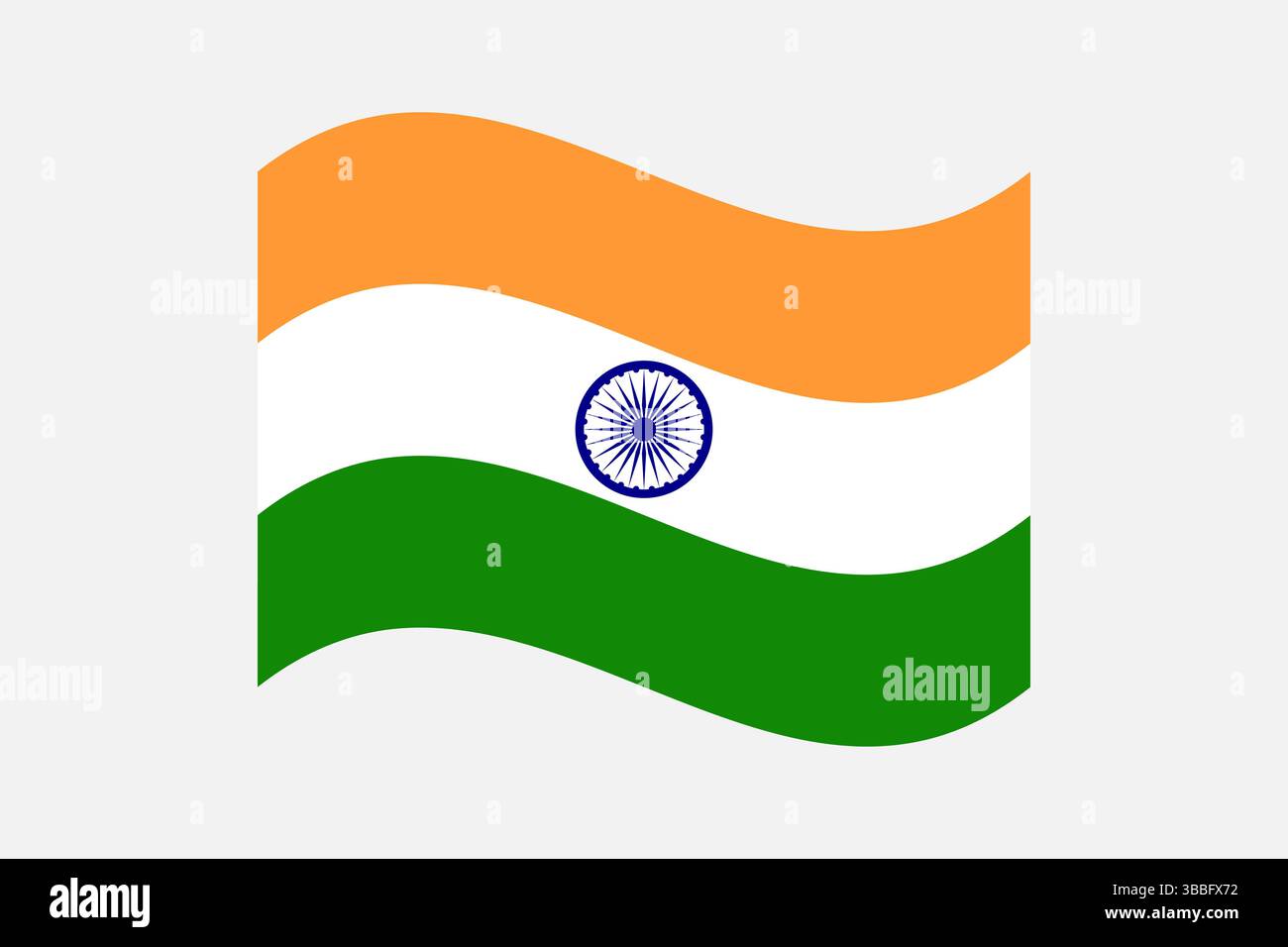 Drapeau de l'Inde. Illustration vectorielle numérique drapeau ondulé de l'Inde. Drapeau flottant. Illustration de Vecteur