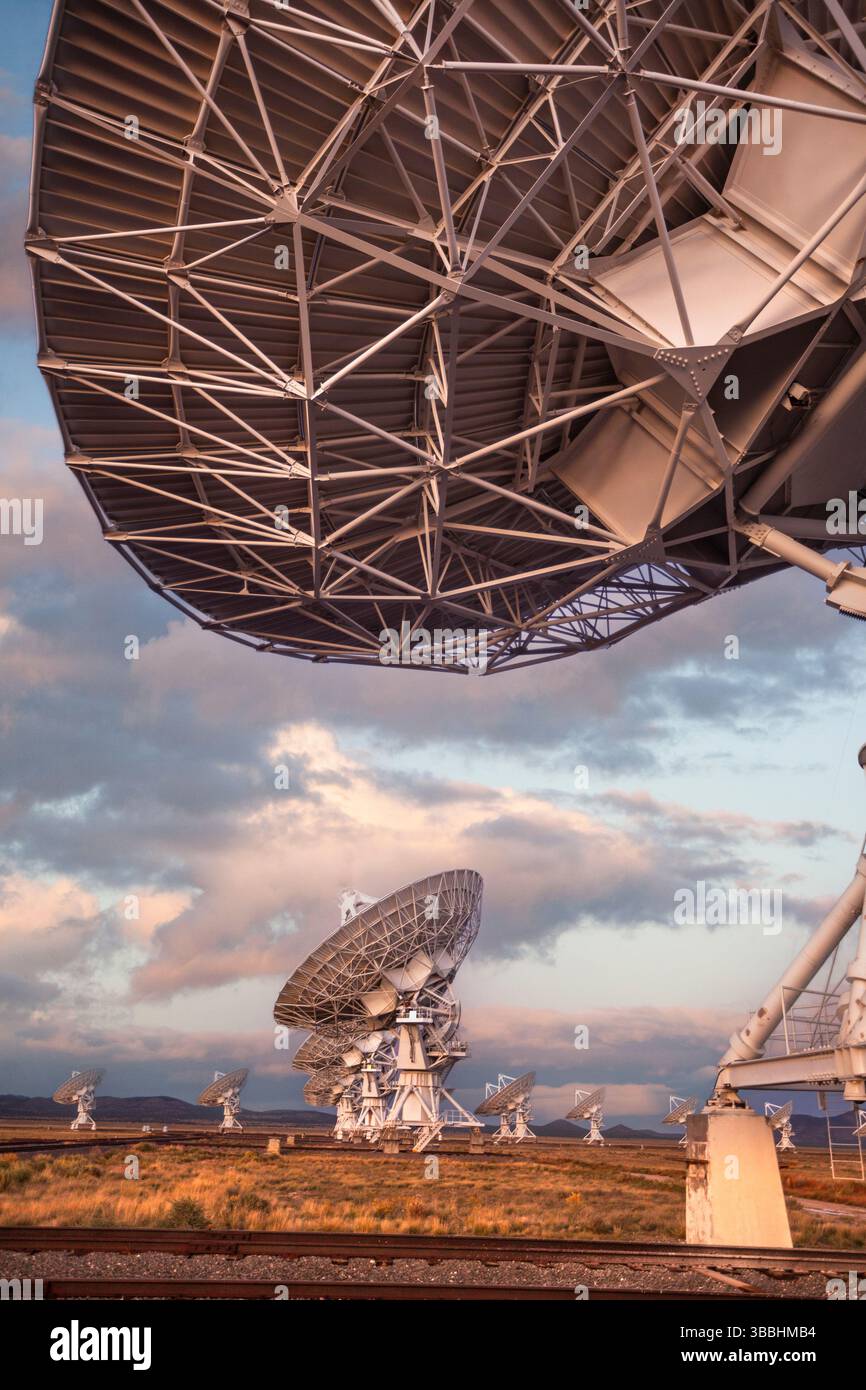 Très grand réseau antenne radio télescope plats Socorro Nouveau Mexique Banque D'Images