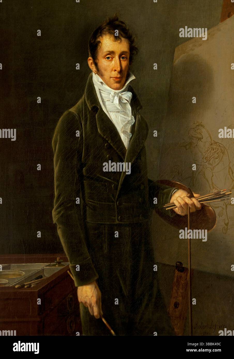 Carle Vernet 1758-1836 par Robert lefevre 1755-1830 France française , Musée Louvre . Banque D'Images