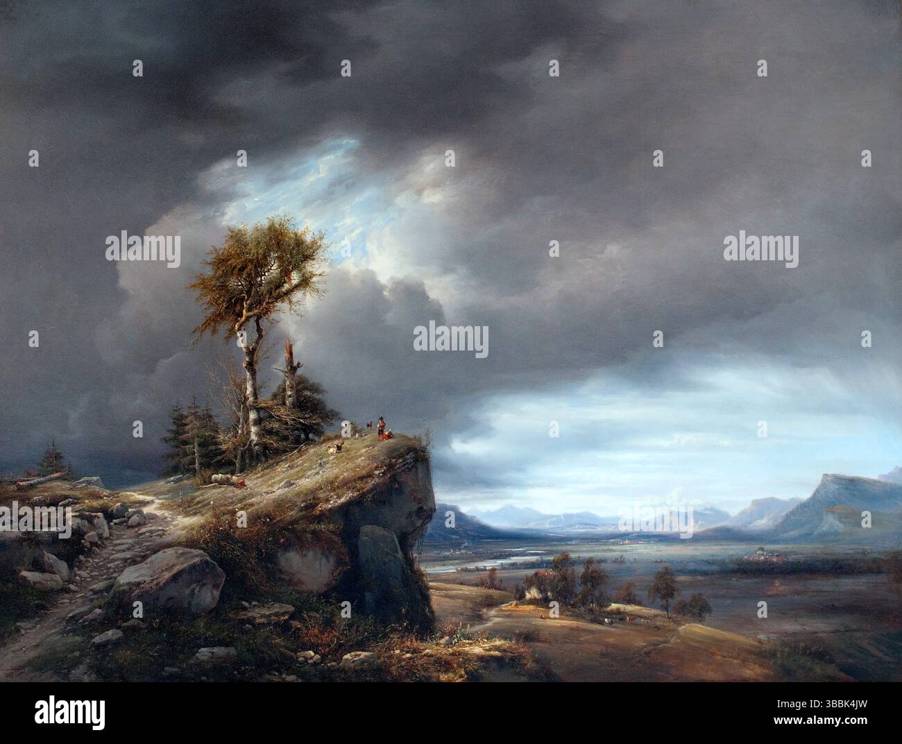 La Vallée du Gresivaudan , la Vallée du Gresivaudan, 1837, Antoine Guindrand, 1801-1843, France , Musée Louvre . Banque D'Images