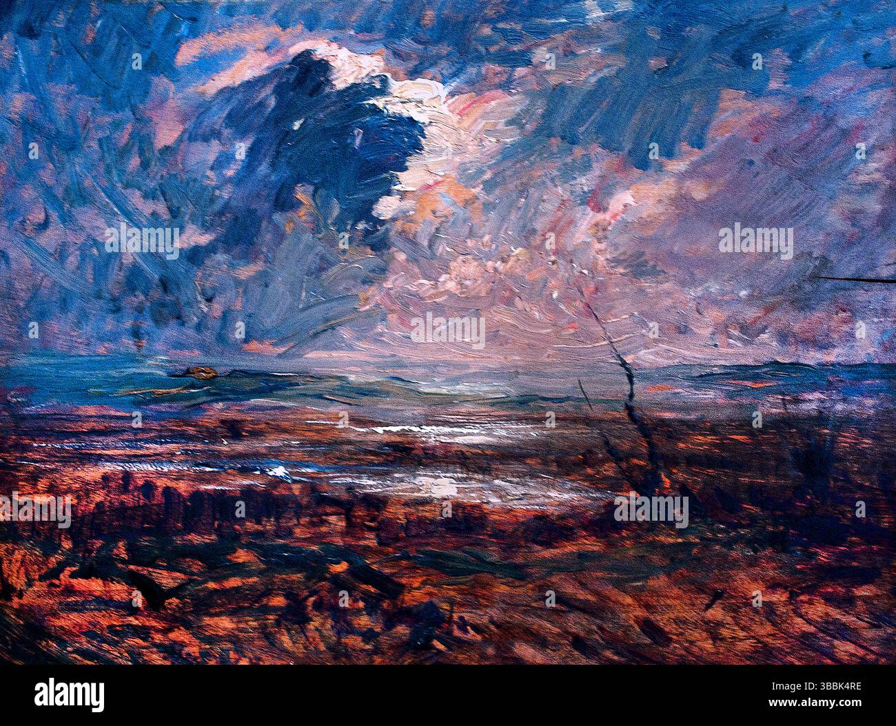 Soirée sur un étang, 1917, Auguste Ravier ,1814-1895, France Museum Louvre. Banque D'Images