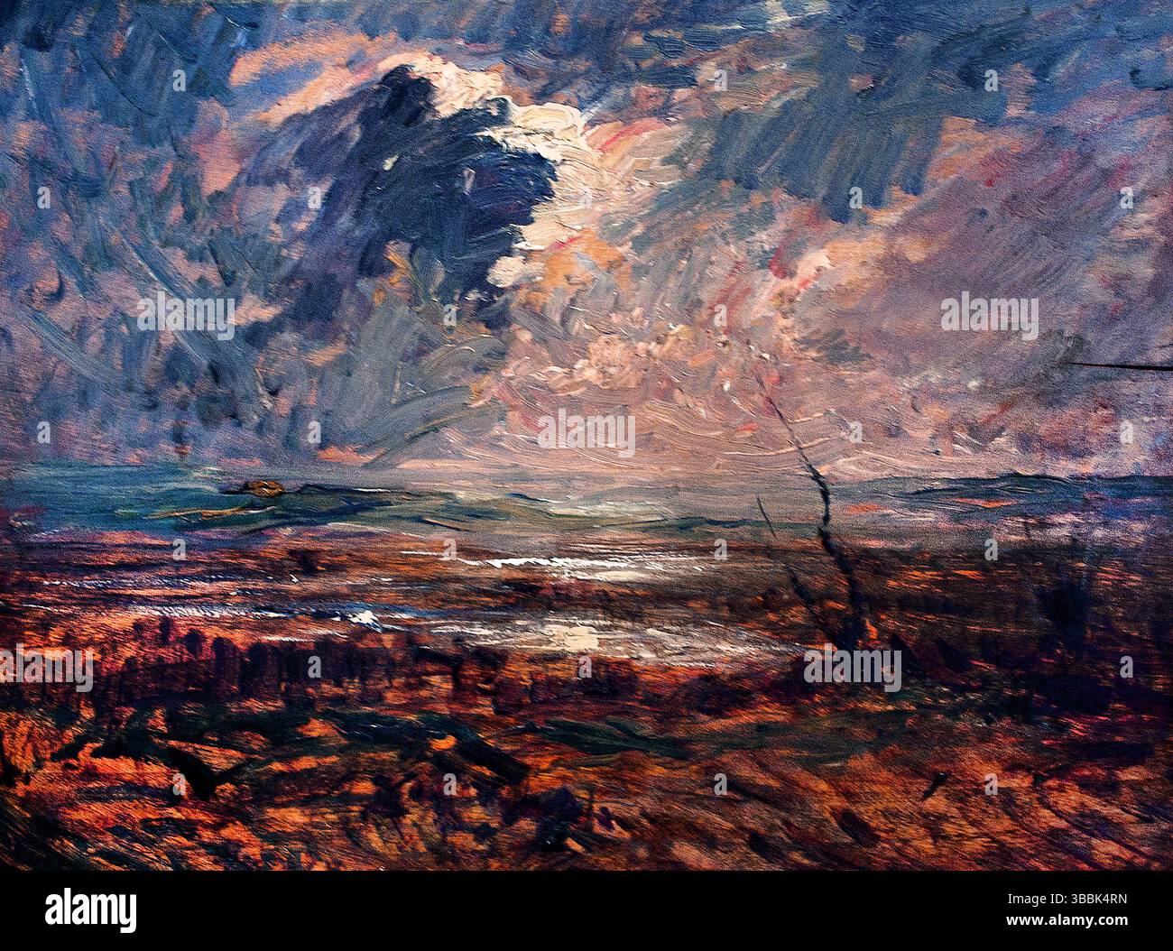 Soirée sur un étang, 1917, Auguste Ravier ,1814-1895, France Museum Louvre. Banque D'Images