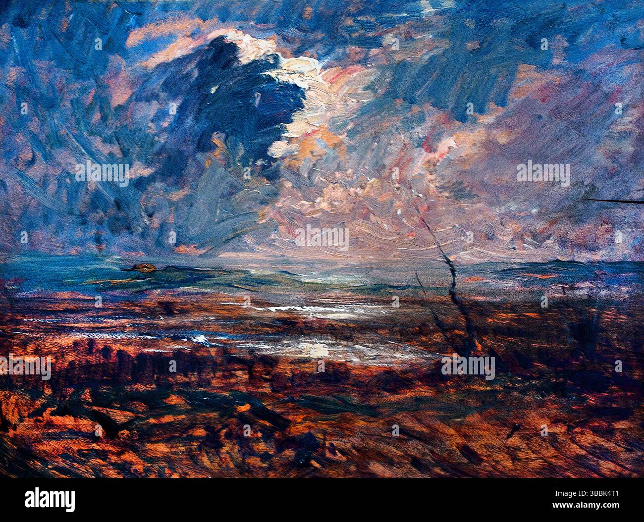 Soirée sur un étang, 1917, Auguste Ravier ,1814-1895, France Museum Louvre. Banque D'Images