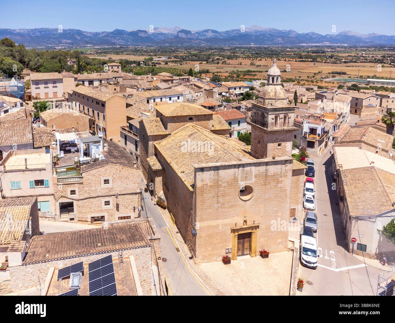 Paroisse catholique de Santa Eugenia, Majorque, Îles Baléares, Espagne. Banque D'Images