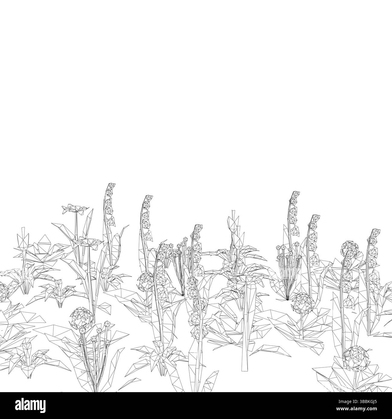 Un champ de fleurs. Les fleurs sont hautes et étalées, créant un sentiment d'ouverture et de liberté. Illustration de Vecteur