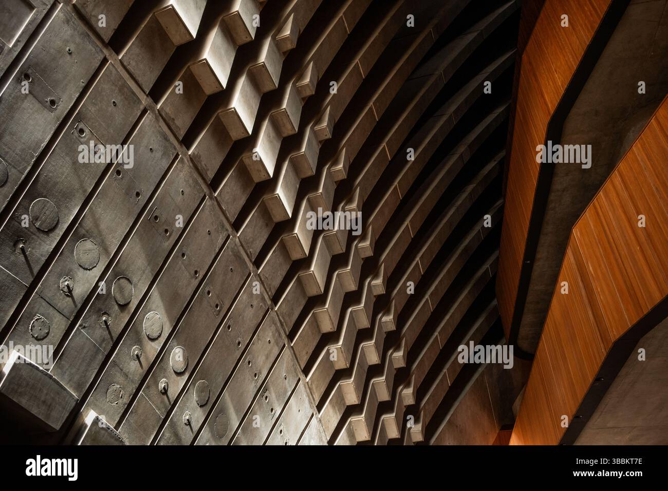 Intérieur de l'Opéra de Sydney montrant une structure de toit en béton Banque D'Images
