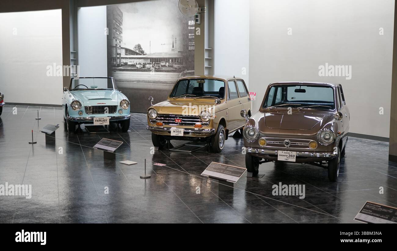Voitures anciennes classiques au Toyota automobile Museum, Nagoya, Japon Banque D'Images