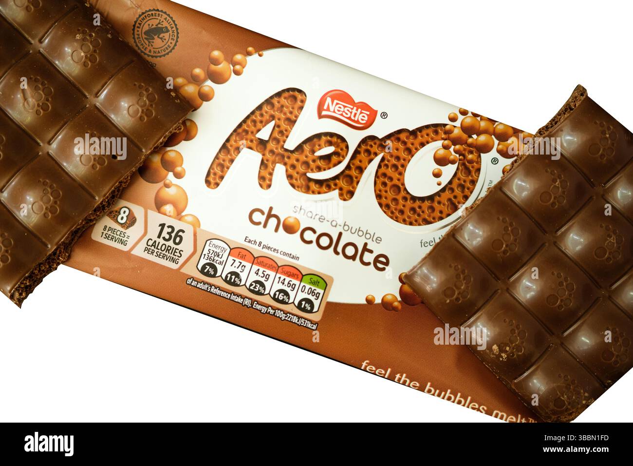 Londres Royaume-Uni, 16 mai 2025, Une barre de chocolat au lait Aero original Banque D'Images