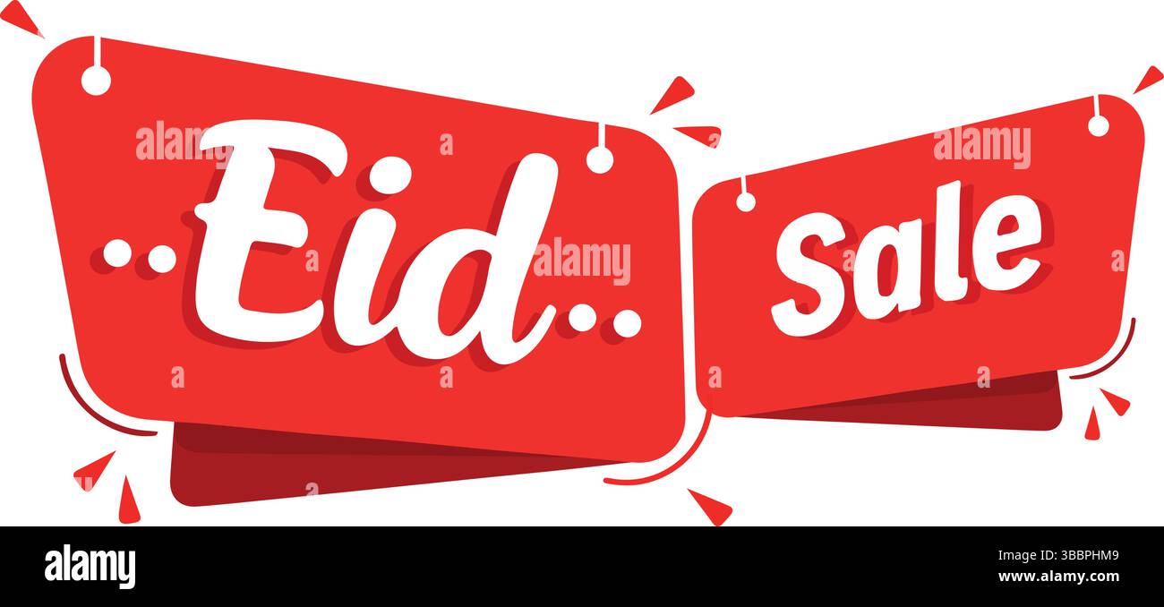 Étiquette de vente d'Eid , PNG , bannière de vente d'Eid fond blanc Illustration de Vecteur