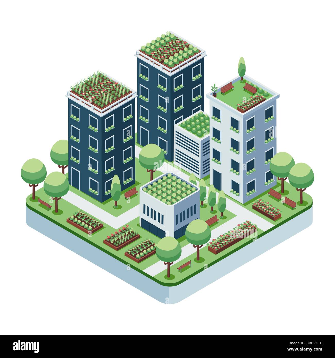 Jardinage urbain isométrique avec toit et balcon jardin. Jardinage urbain et concept de ville durable Illustration de Vecteur Jardinage urbain isométrique avec toit et balcon jardin. Jardinage urbain et concept de ville durable Illustration de Vecteur