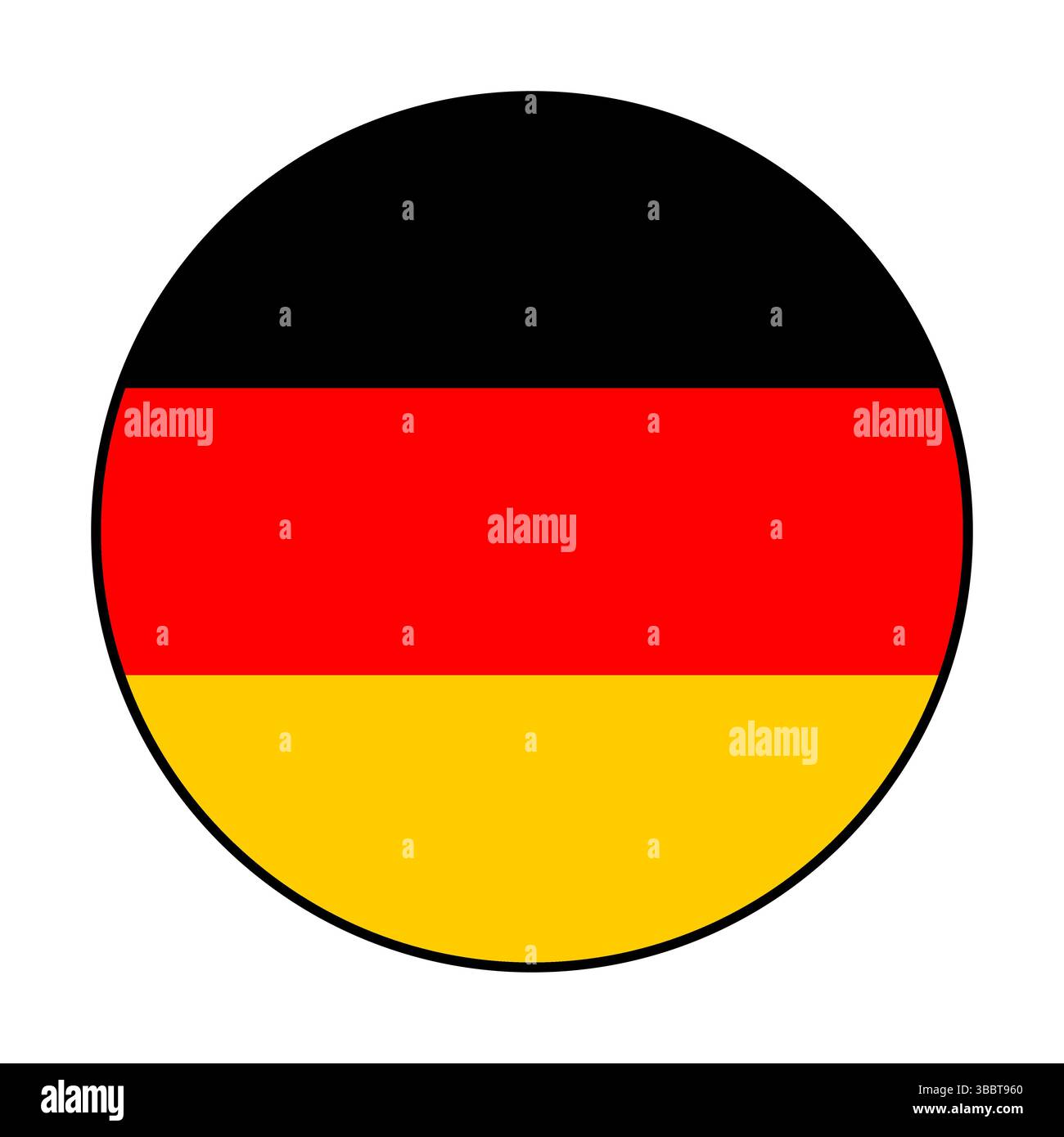 Drapeau de l'Allemagne. Bord noir. Allemagne cercle drapeau logo icône ordinateur illustration vectorielle conception. Illustration de Vecteur