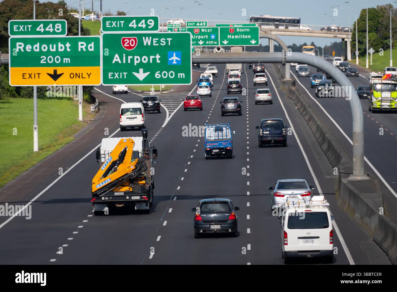 Autoroute sud d'Auckland, Manakau, Auckland, Île du Nord, Nouvelle-Zélande Banque D'Images