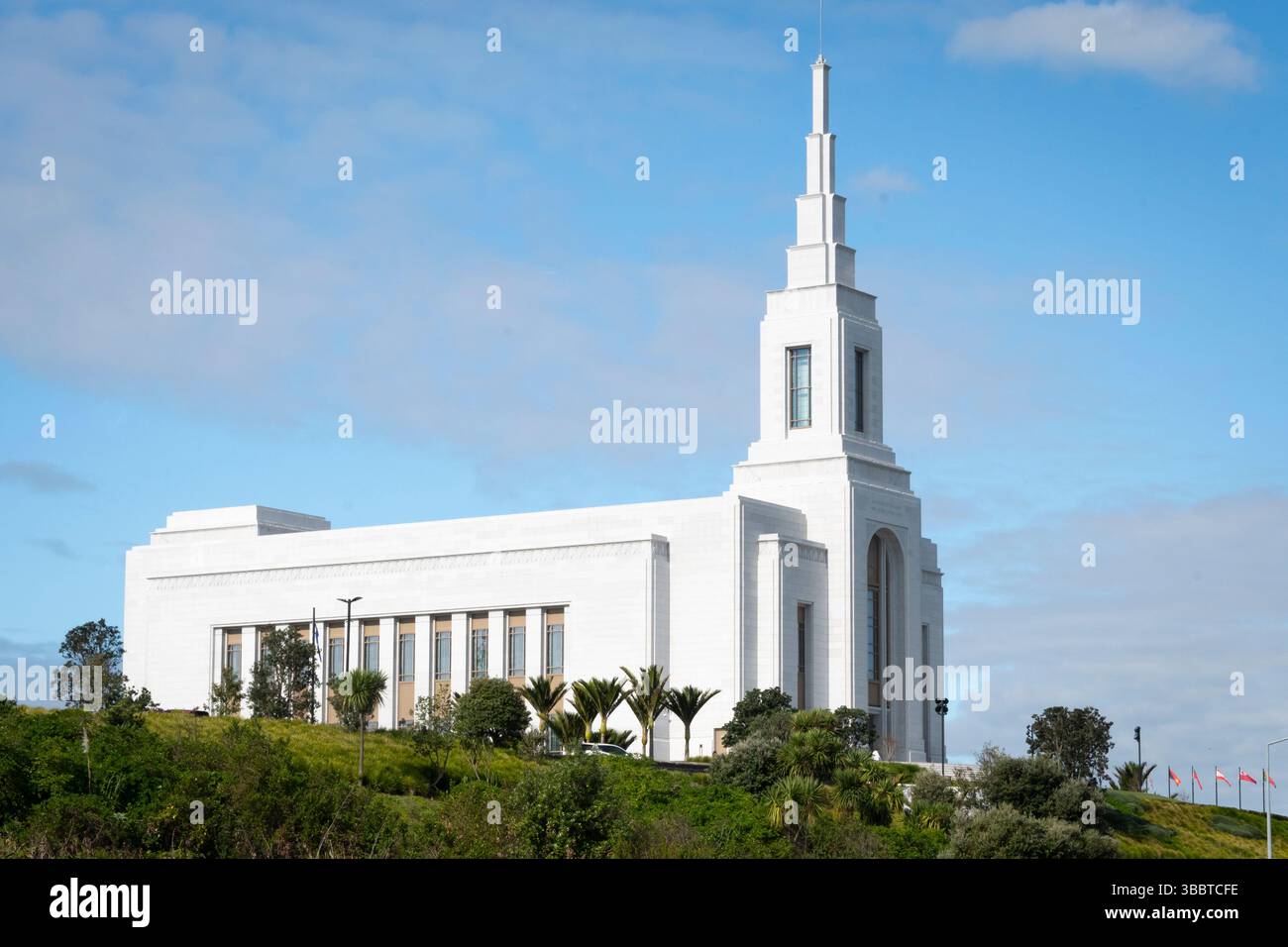 Temple mormon, Église de Jésus-Christ des Saints des derniers jours, Manukau, Auckland, Île du Nord, Nouvelle-Zélande Banque D'Images