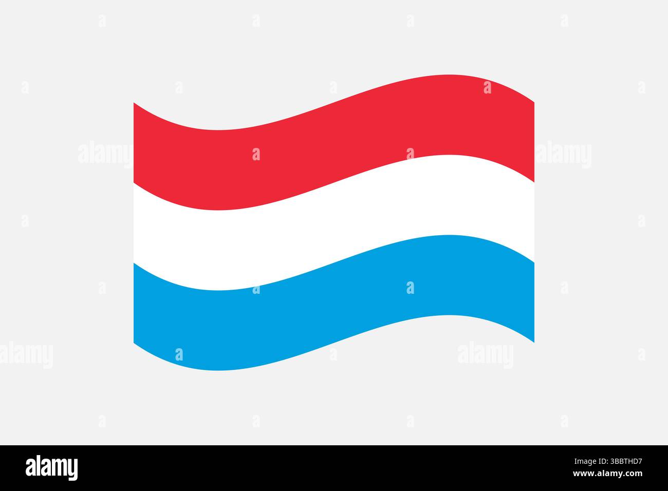 Drapeau du Luxembourg. Couleurs officielles du drapeau luxembourgeois et illustration vectorielle numérique de proportion. Drapeau ondulé. Illustration de Vecteur