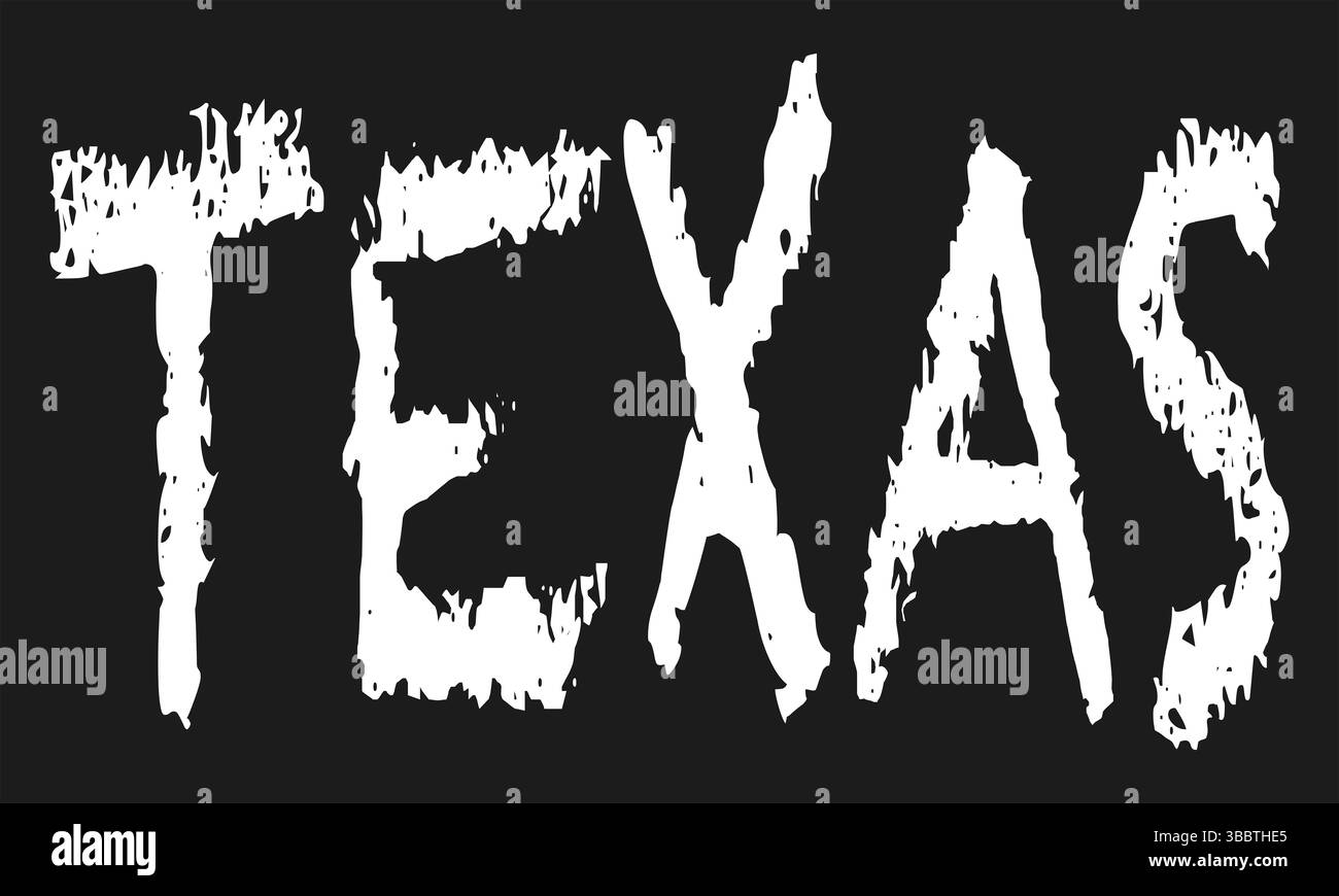 Un tableau noir avec une écriture à la craie disant Texas Banque D'Images