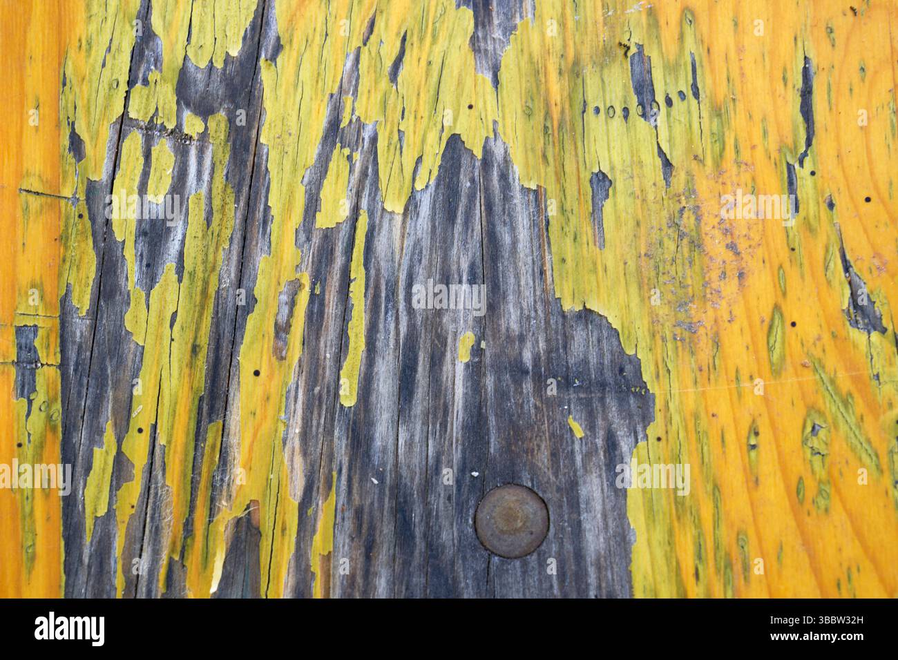 Vieux fond en bois avec une couleur jaune fanée Banque D'Images