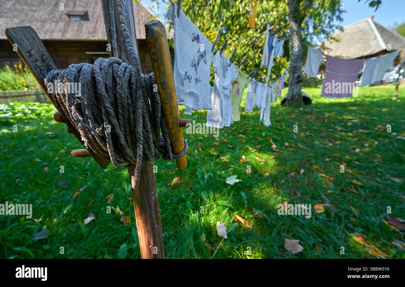 Atmosphère unique de la vie rurale il était une fois au Musée en plein air de la Forêt Noire. Gutach, Allemagne Banque D'Images