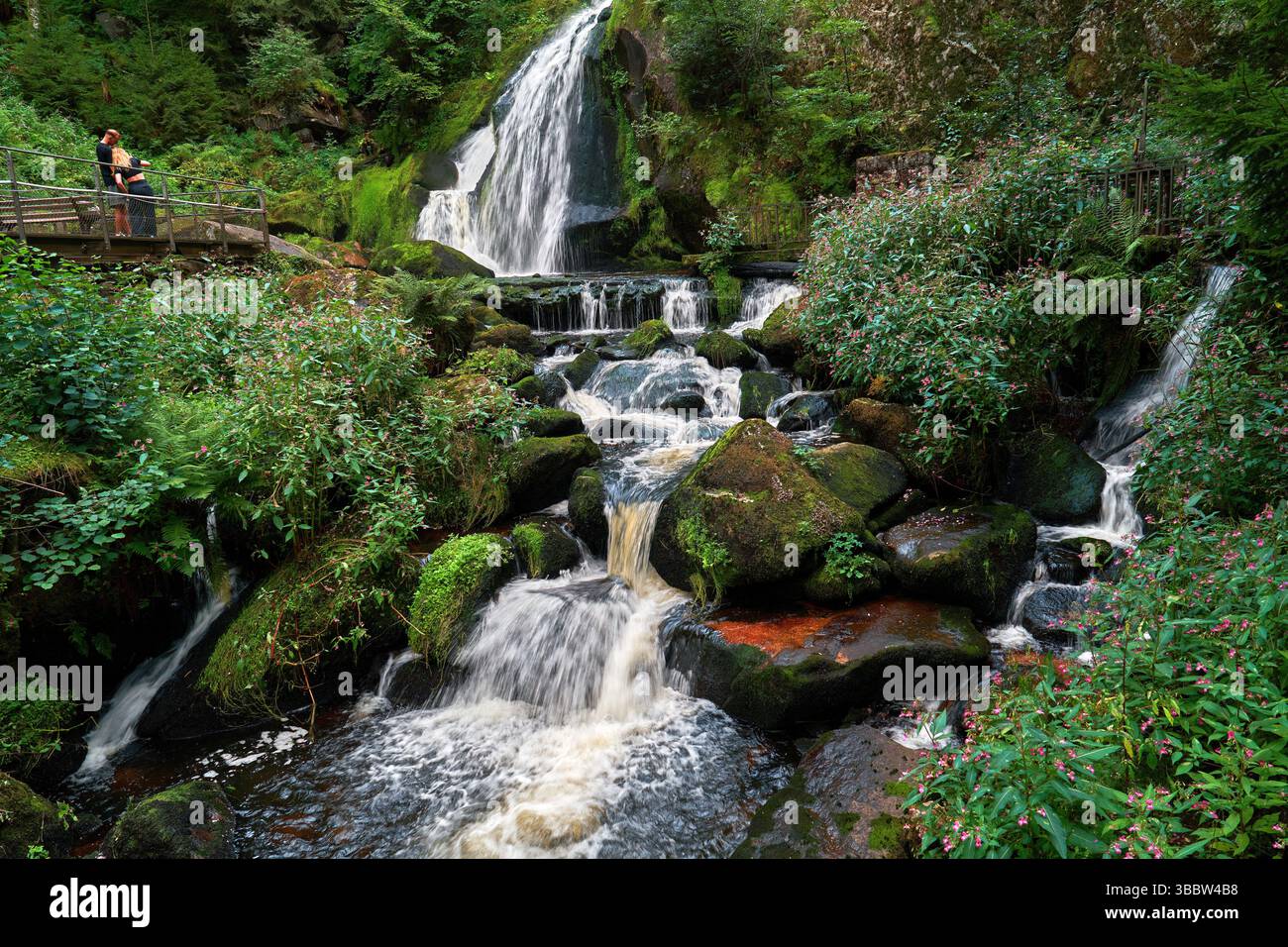 Vue sur la cascade de Triberg un jour d'automne. Schwarzwald, Allemagne Banque D'Images