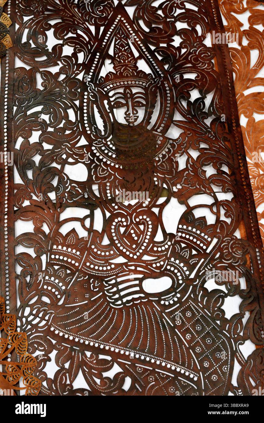 Art de l'artisanat du cuir, Siem Reap, Cambodge, Asie du Sud Esat. Banque D'Images