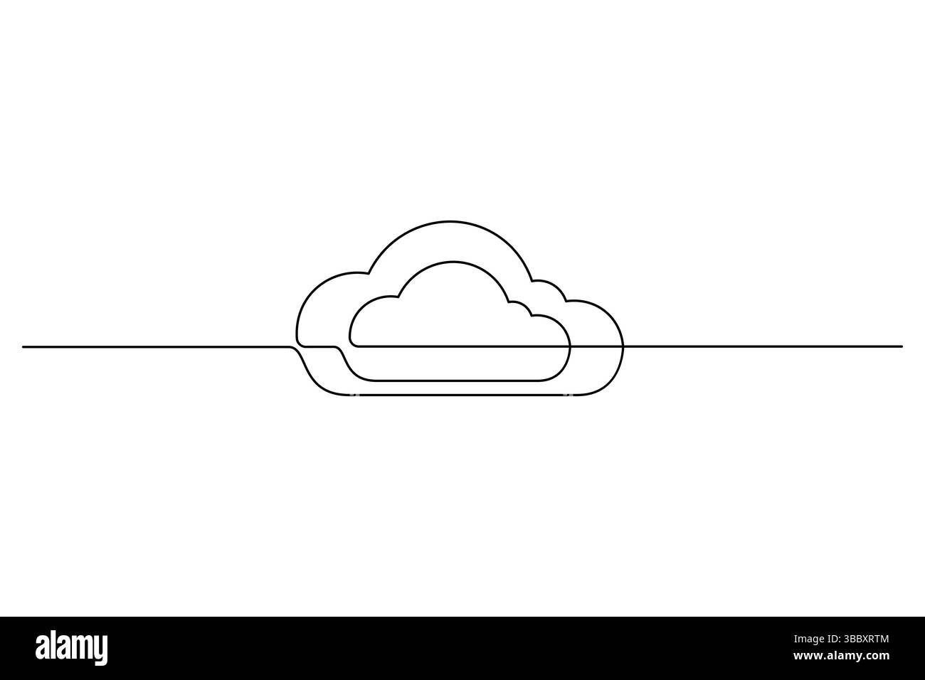 Dessin simple ligne continu de nuages illustration vectorielle de dessin minimaliste fond blanc Illustration de Vecteur