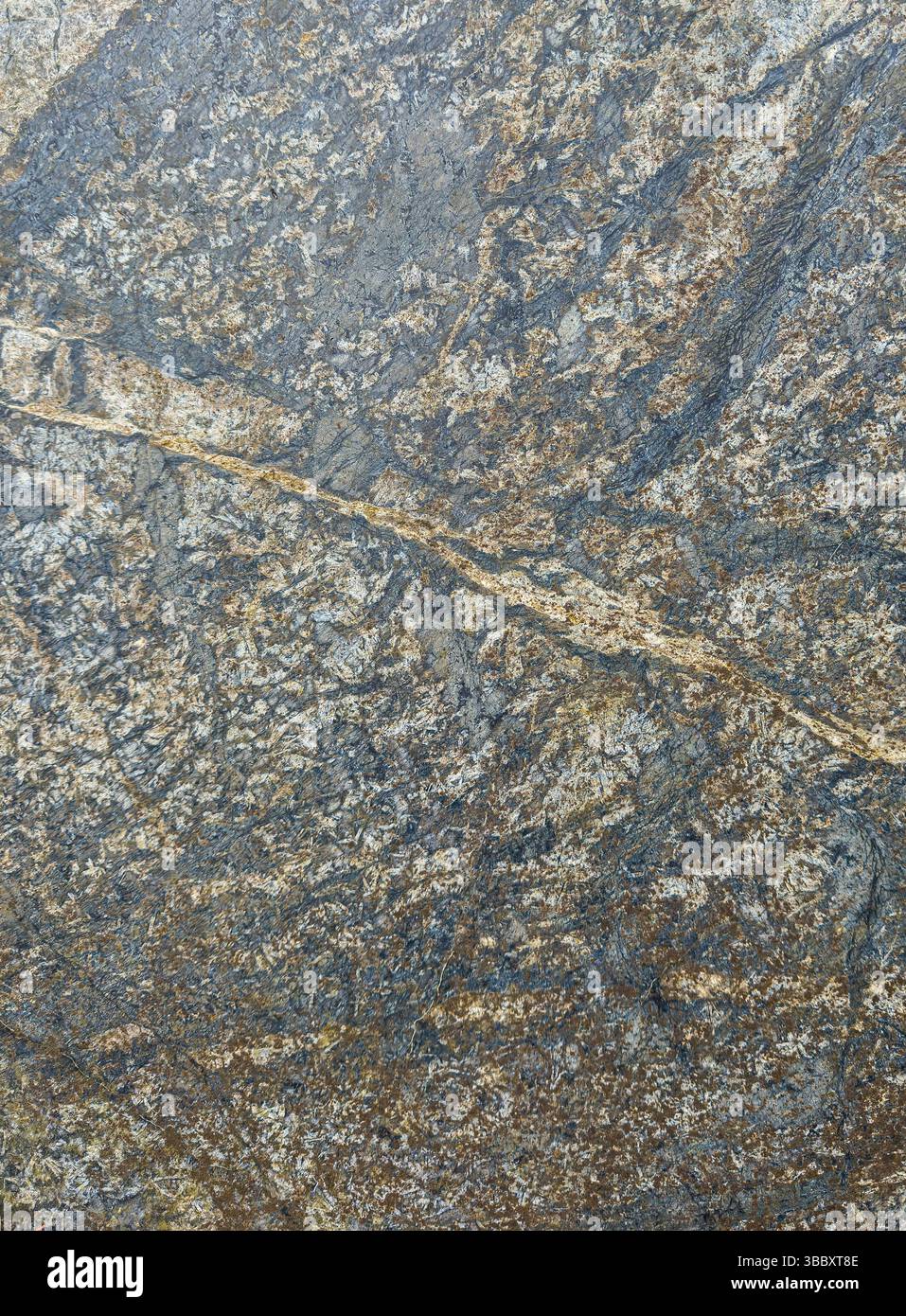 Surface rocheuse altérée avec des motifs complexes et des fissures. Banque D'Images