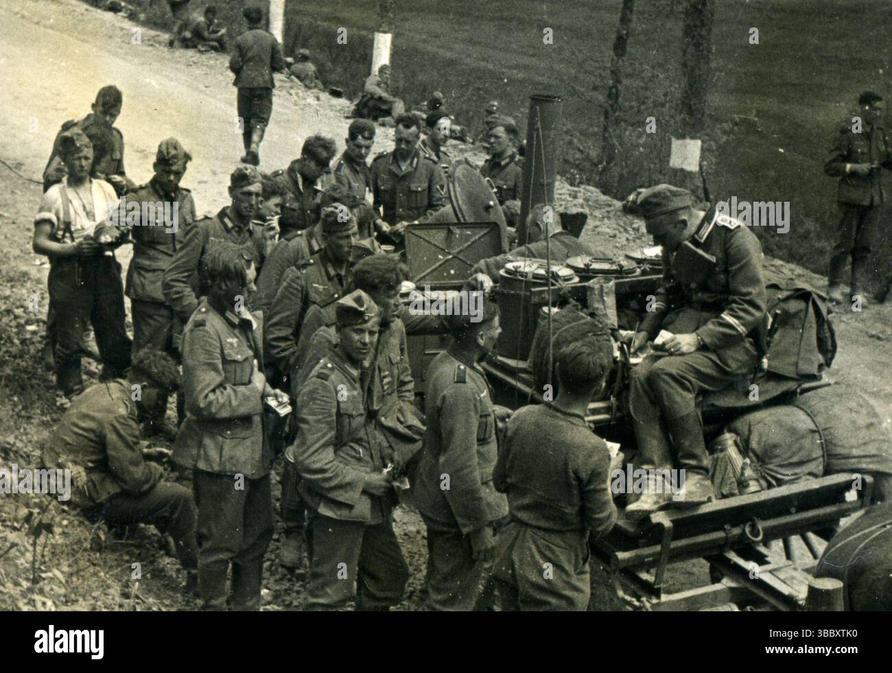 WWII - seconde guerre mondiale, soldats allemands commençant sur le front de guerre Banque D'Images