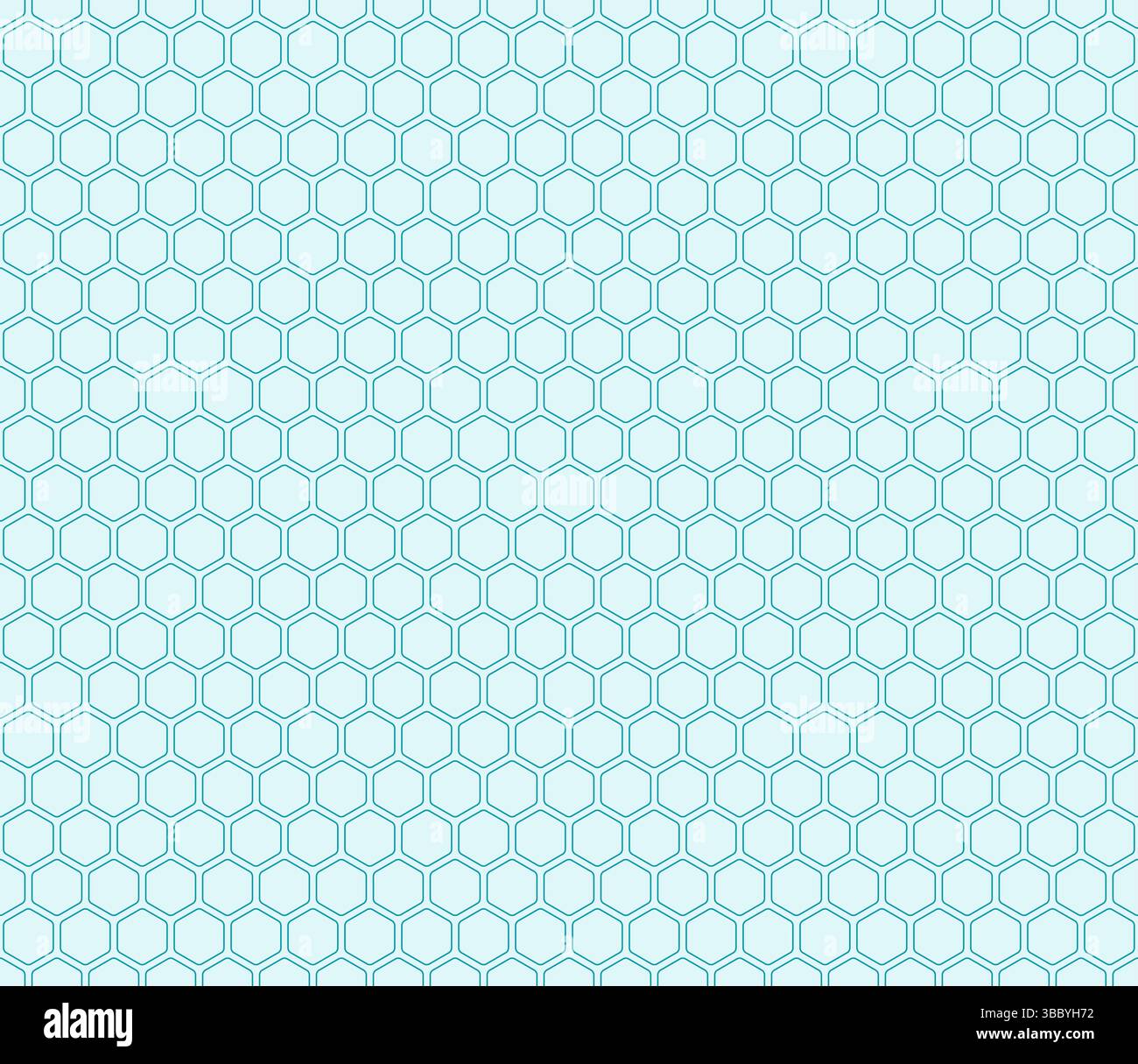 Répétition hexagonale. Couleur cyan sur fond correspondant. Motif mosaïque hexagonal arrondi. Formes géométriques hexagonales. Design sans couture. Illustration de Vecteur