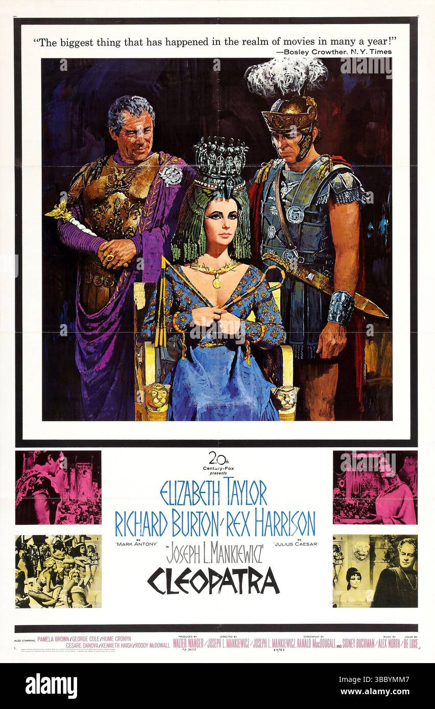 Affiche théâtrale pour le film Cléopâtre (1963) Banque D'Images