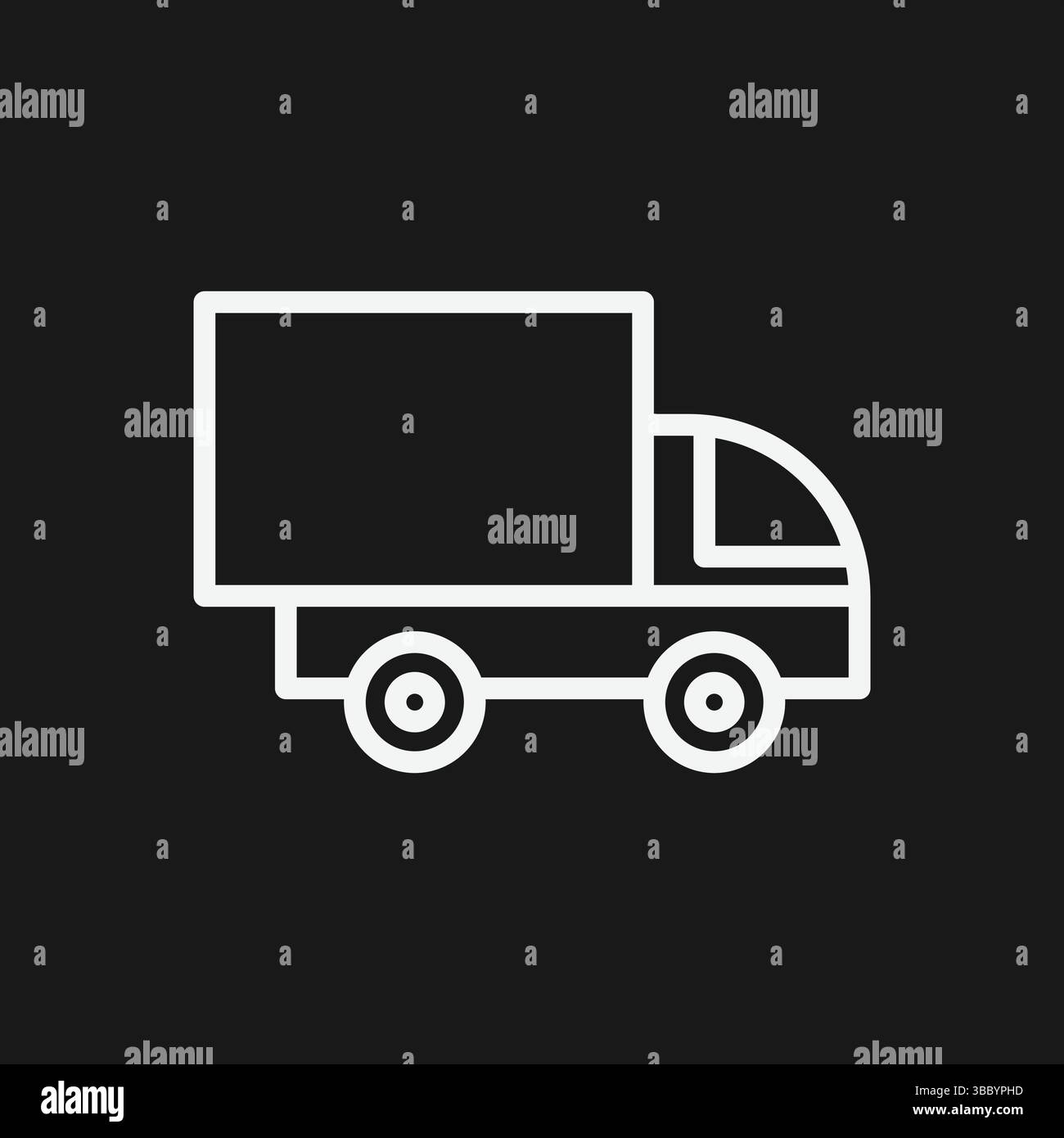 Vecteur d'icône de camion de livraison schéma simple du graphique de véhicule de transport pour l'expédition Illustration de Vecteur