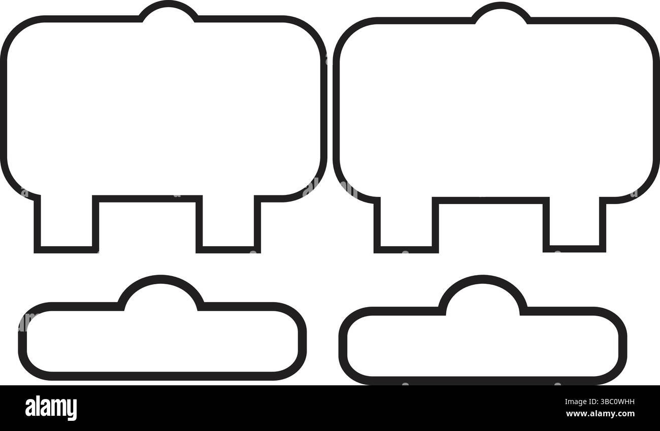 Icônes de nœuds schématiques abstraites de vecteur de bloc de connecteur minimaliste pour les diagrammes et les circuits. Illustration de Vecteur